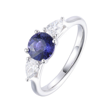 Colour Change Sapphire and Diamond Ring