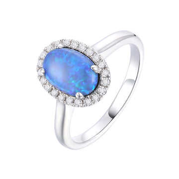 Black Opal and Diamond Ring