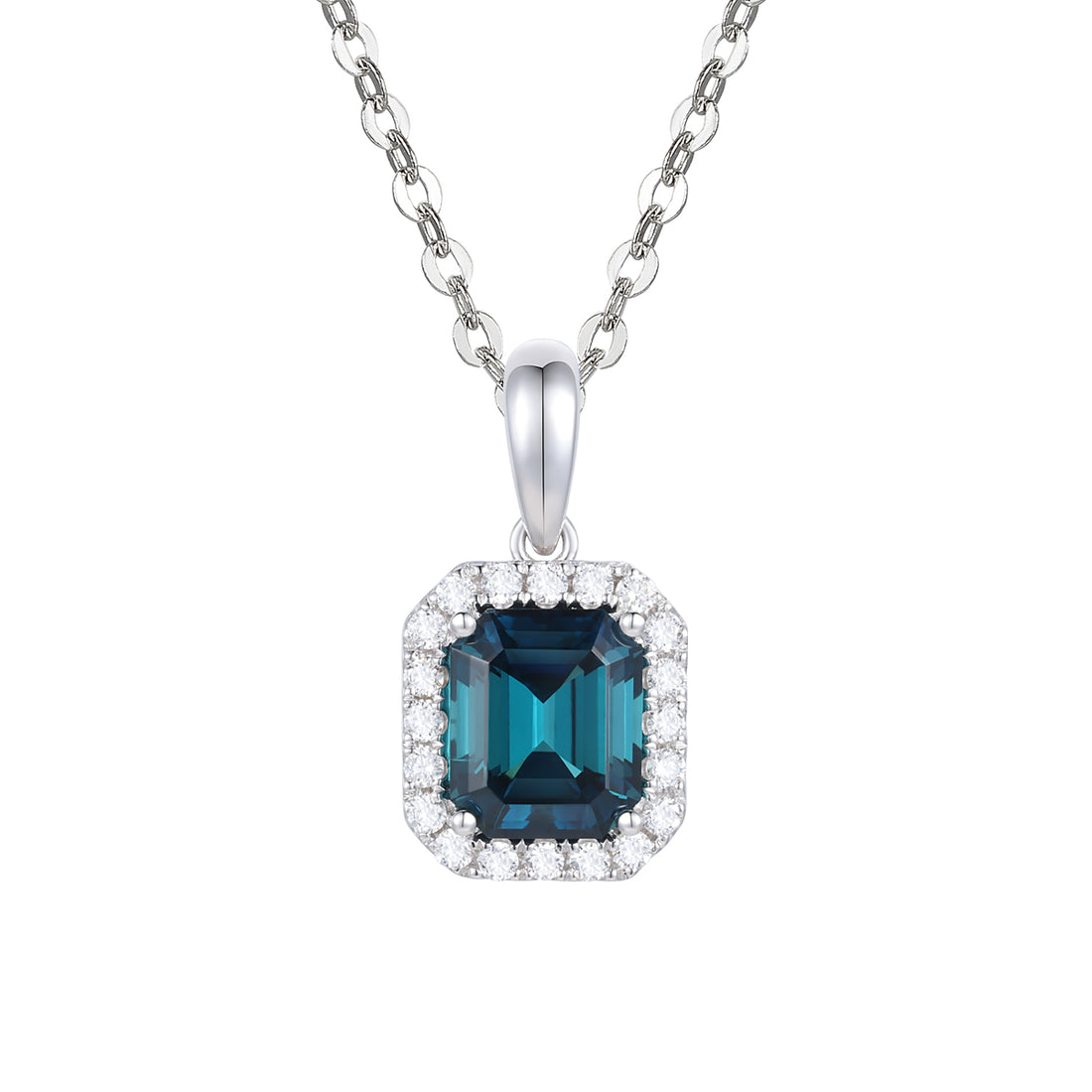 Indicolite and Diamond Pendant