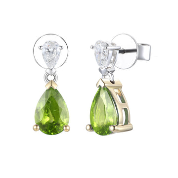 Green Sapphire and Diamond Earrings