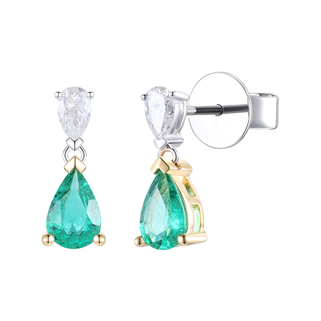 Emerald and Diamond Earrings
