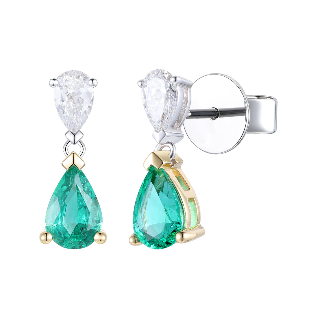 Emerald and Diamond Earrings