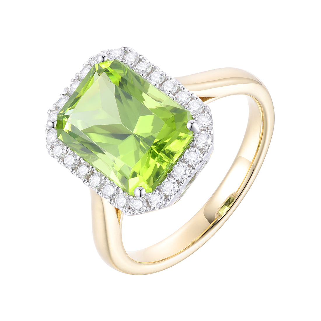 Peridot and Diamond Ring