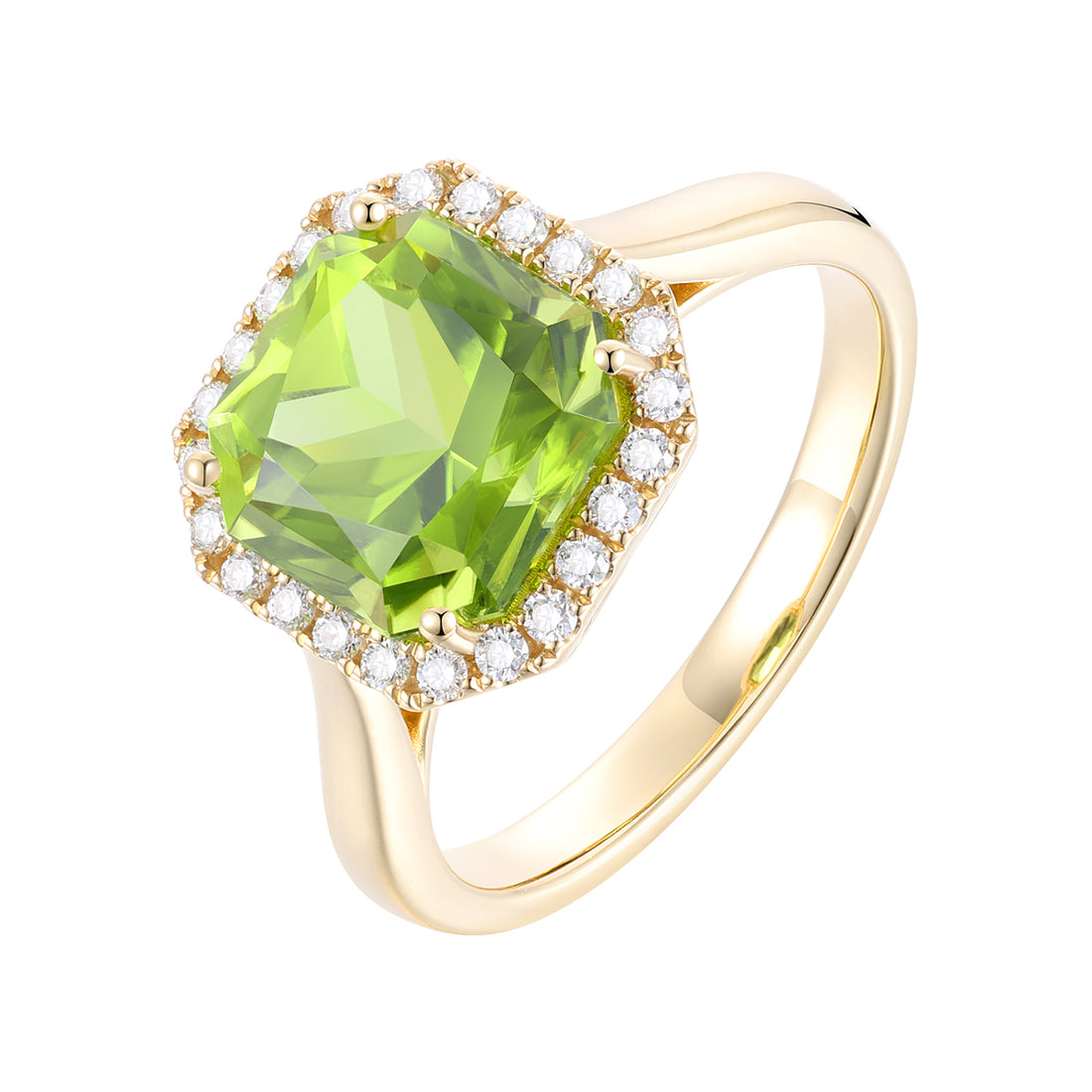 Peridot and Diamond Ring