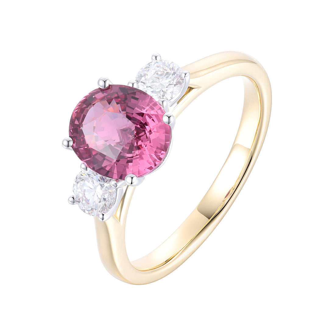 Padparascha Sapphire and Diamond Ring