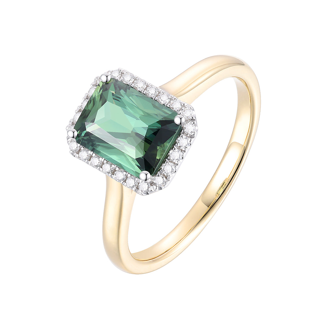 Green Sapphire and Diamond Ring