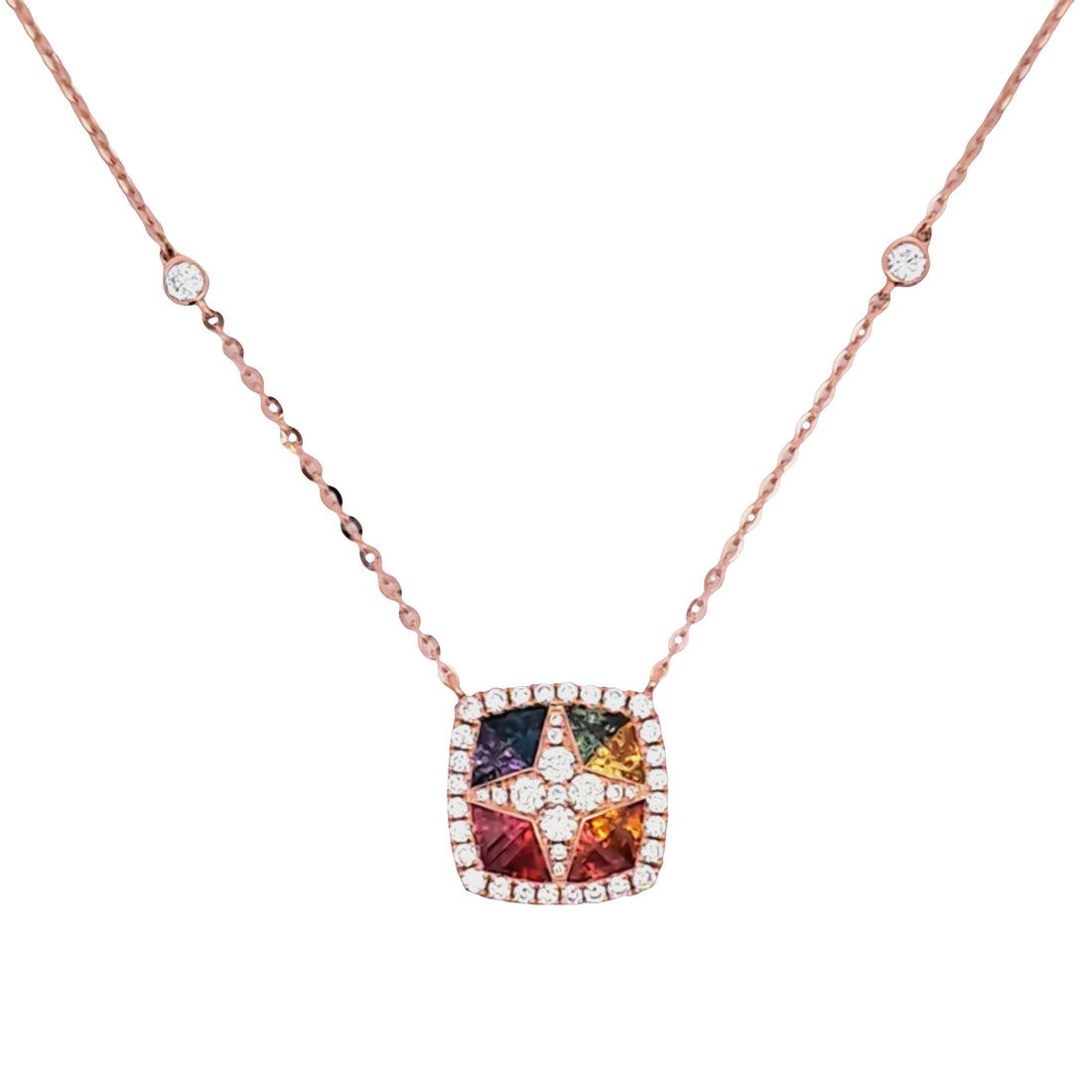Fancy Sapphire and Diamond Necklace