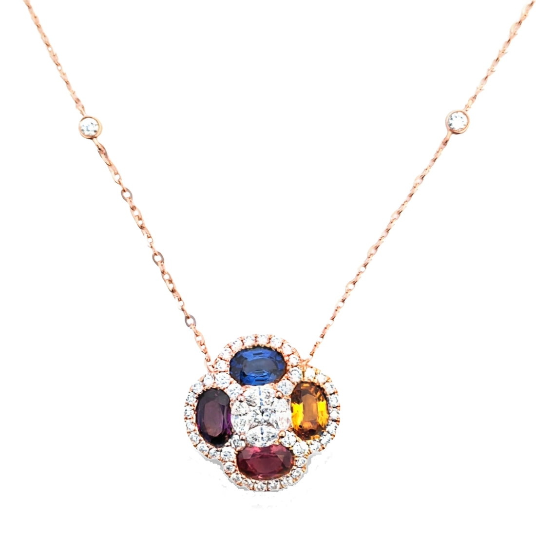 Fancy Sapphire and Diamond Necklace