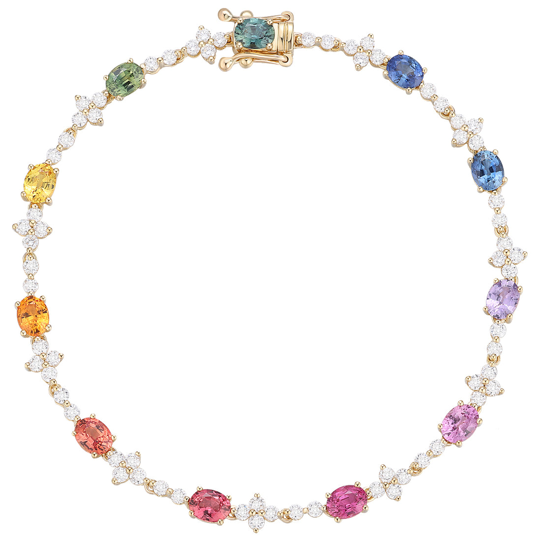 Fancy Sapphire and Diamond Bracelet