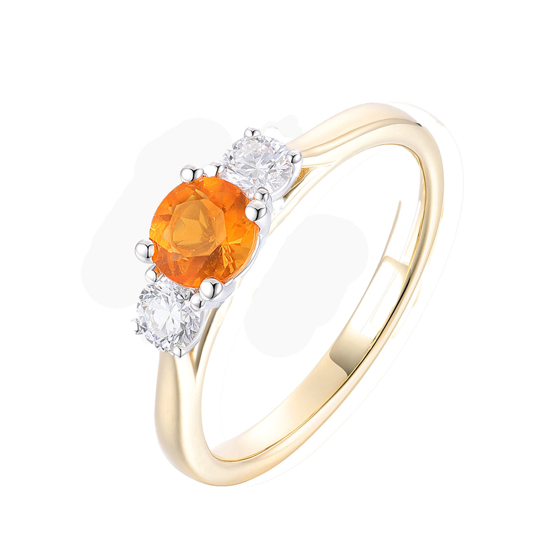 Fire Opal and Diamond Ring
