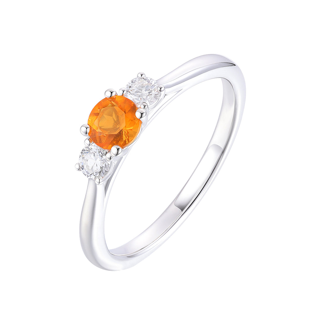 Fire Opal and Diamond Ring