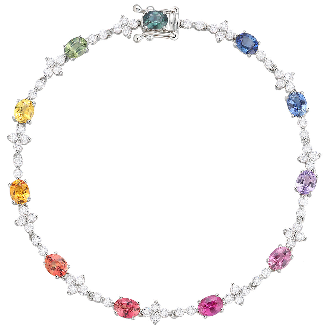 Fancy Sapphire and Diamond Bracelet