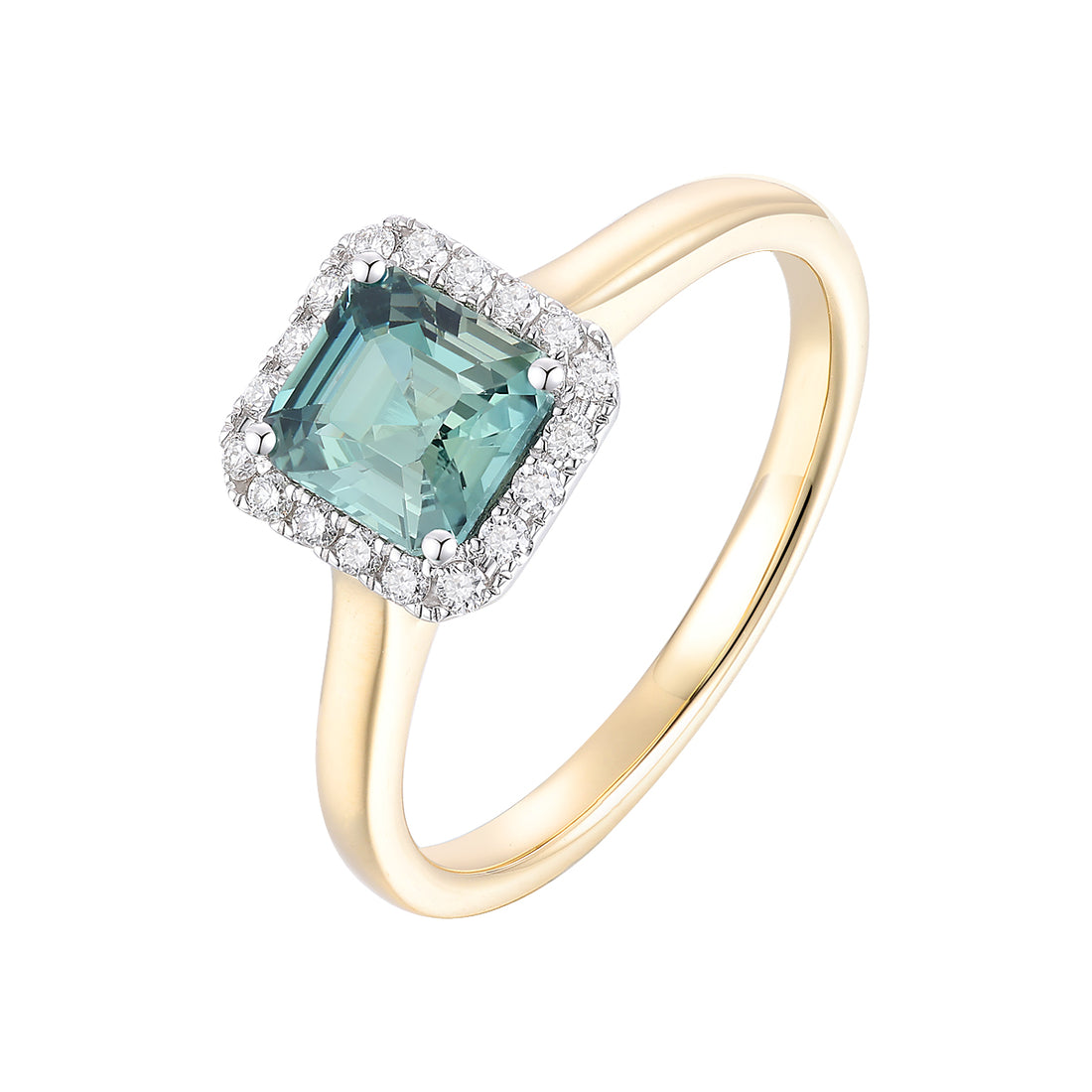 Green Sapphire and Diamond Ring