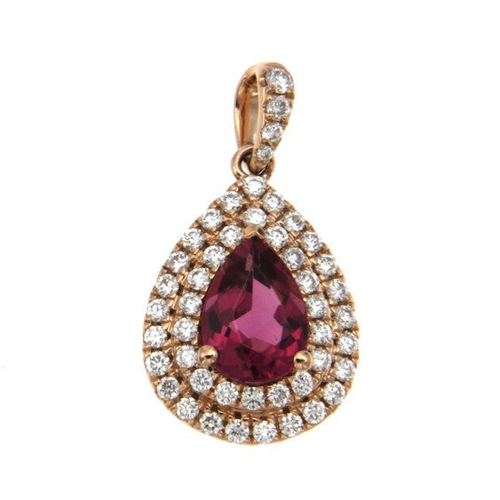 Rubellite and Diamond Pendant