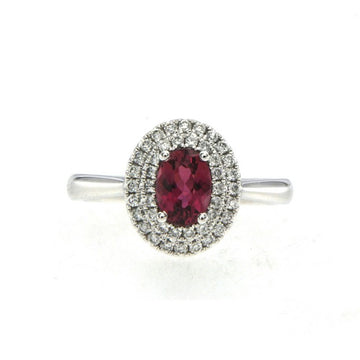 Rubellite and Diamond Ring