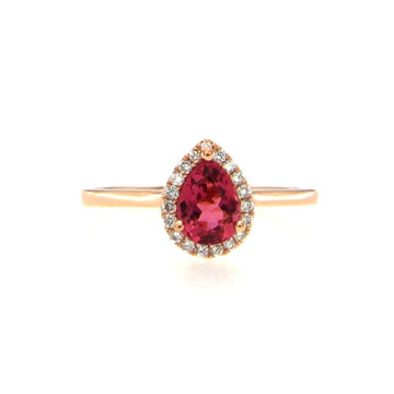 Pink Tourmaline and Diamond Ring