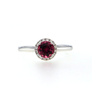 Pink Tourmaline and Diamond Ring