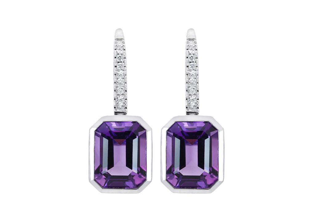 Amethyst and Diamond Earrings