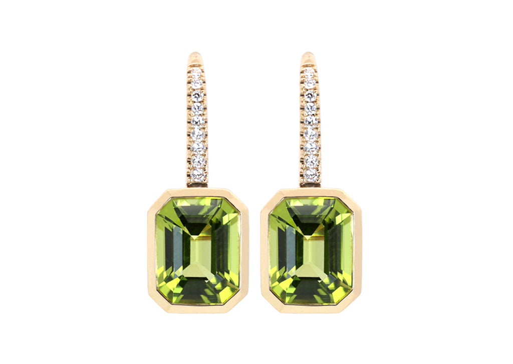 Peridot and Diamond Earrings