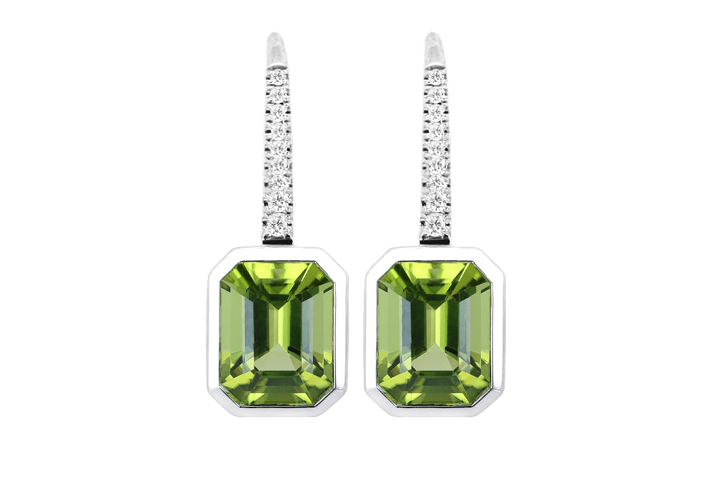 Peridot and Diamond Earrings