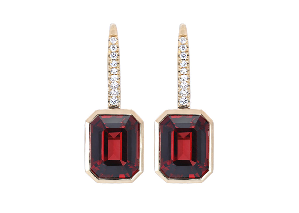 Garnet and Diamond Earrings