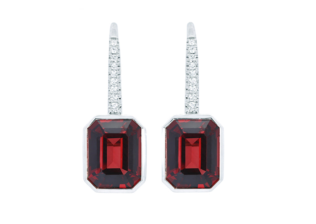 Garnet and Diamond Earrings