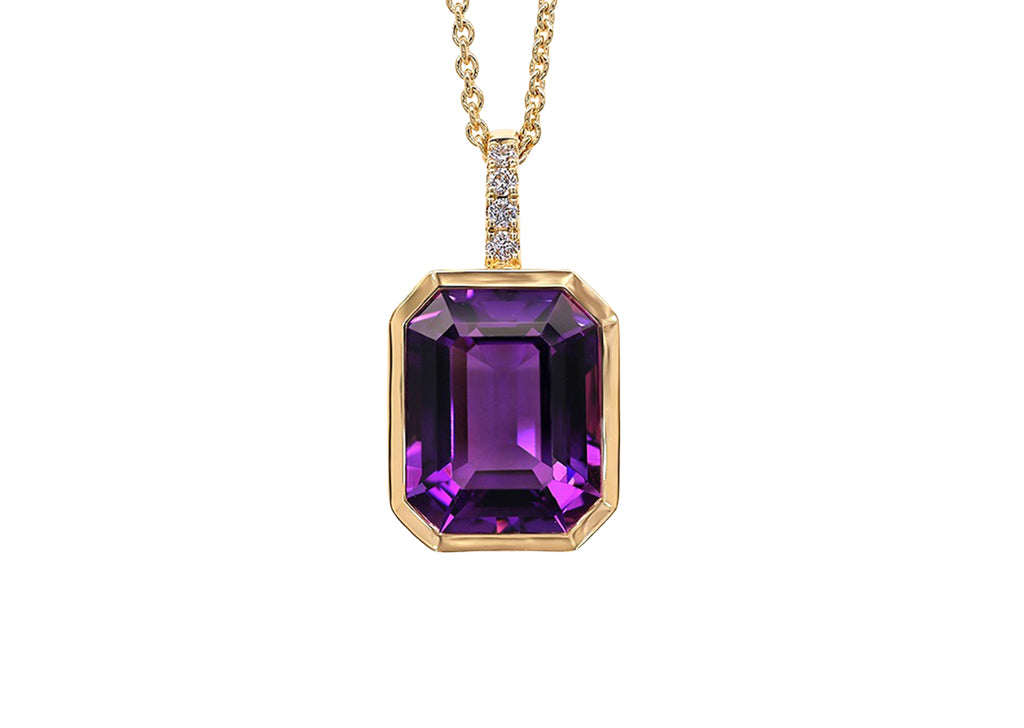 Amethyst and Diamond Pendant