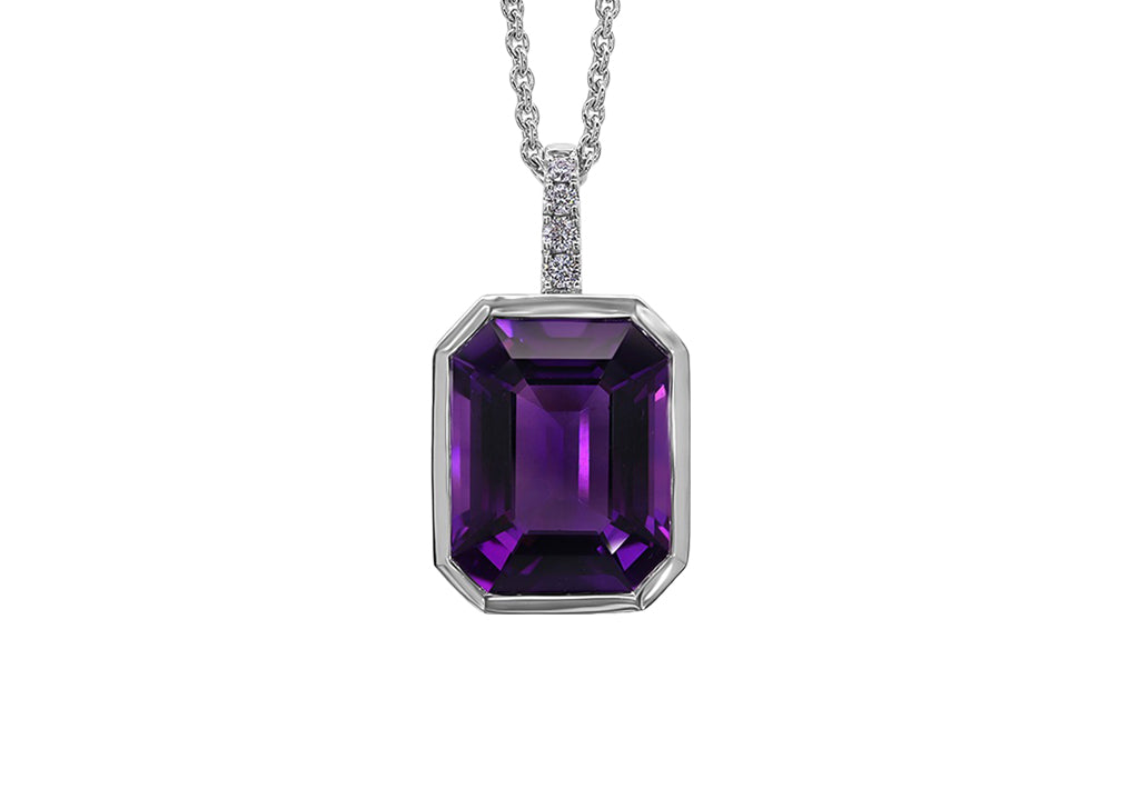 Amethyst and Diamond Pendant