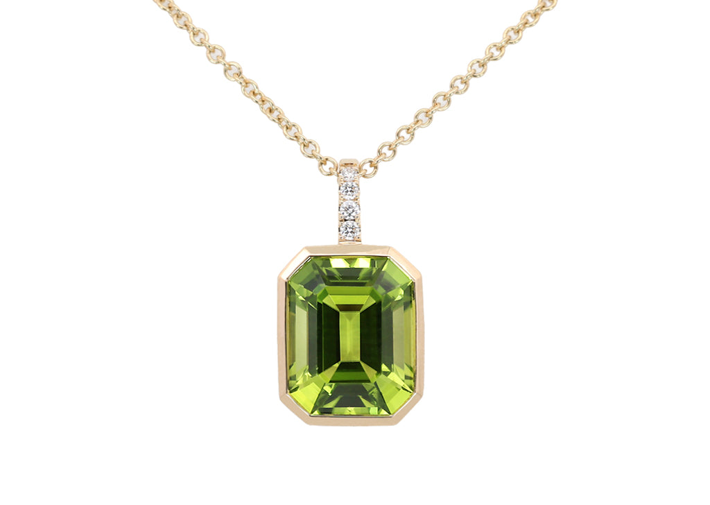 Peridot and Diamond Pendant