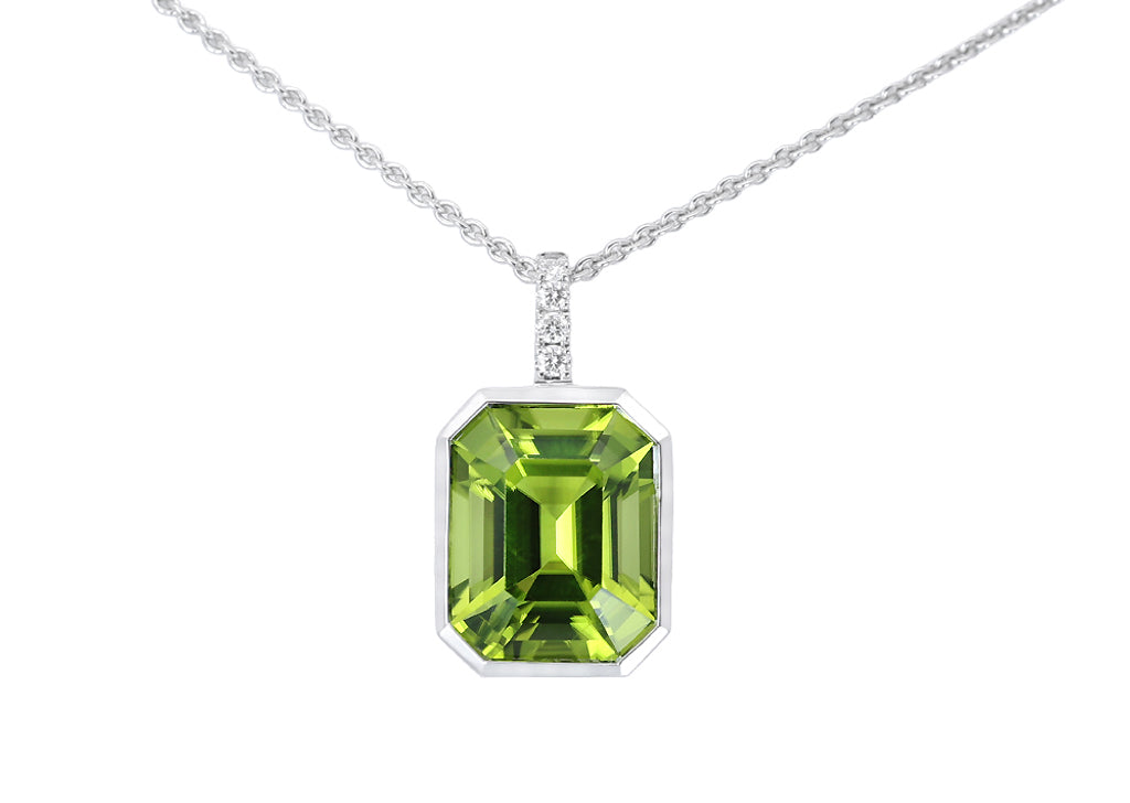 Peridot and Diamond Pendant