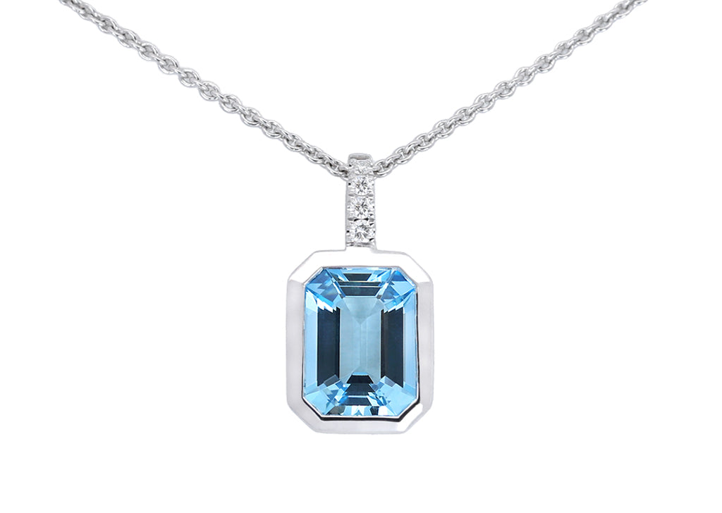 Aquamarine and Diamond Pendant