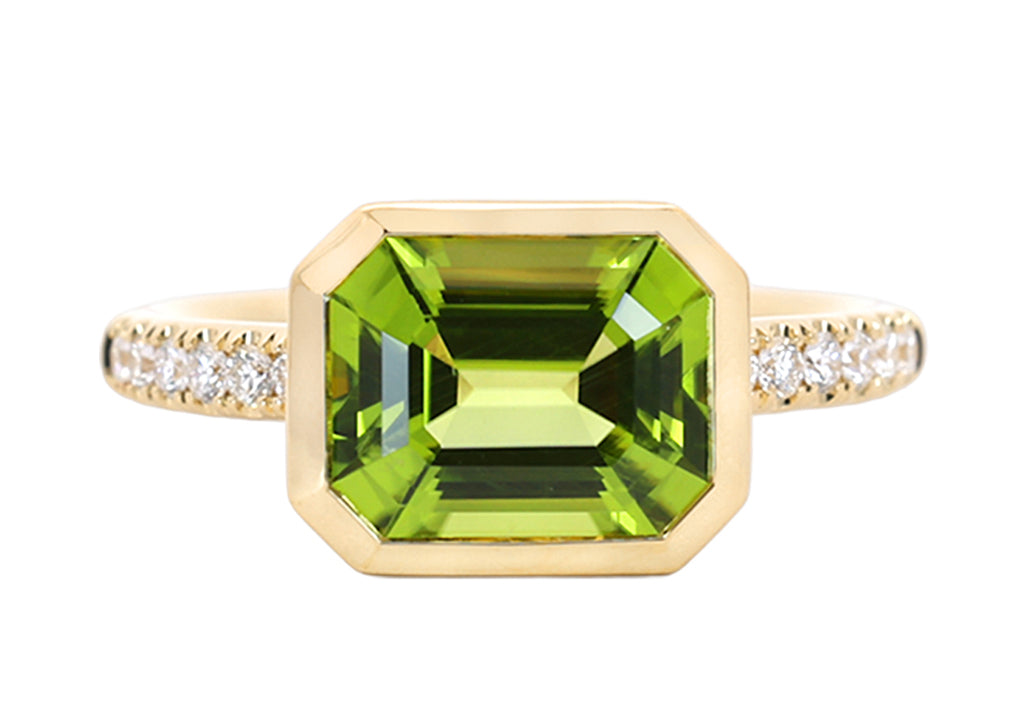 Peridot and Diamond Ring