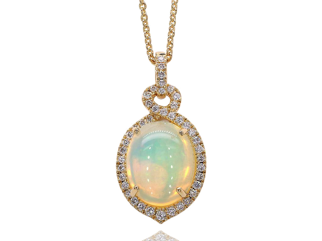 Opal and Diamond Pendant
