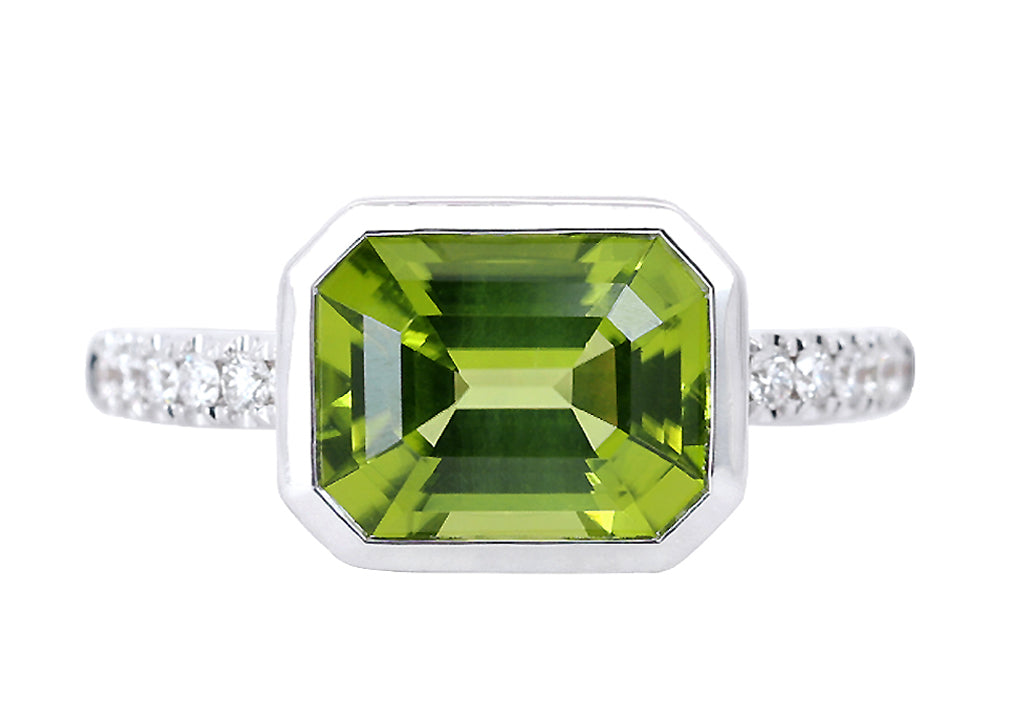 Peridot and Diamond Ring