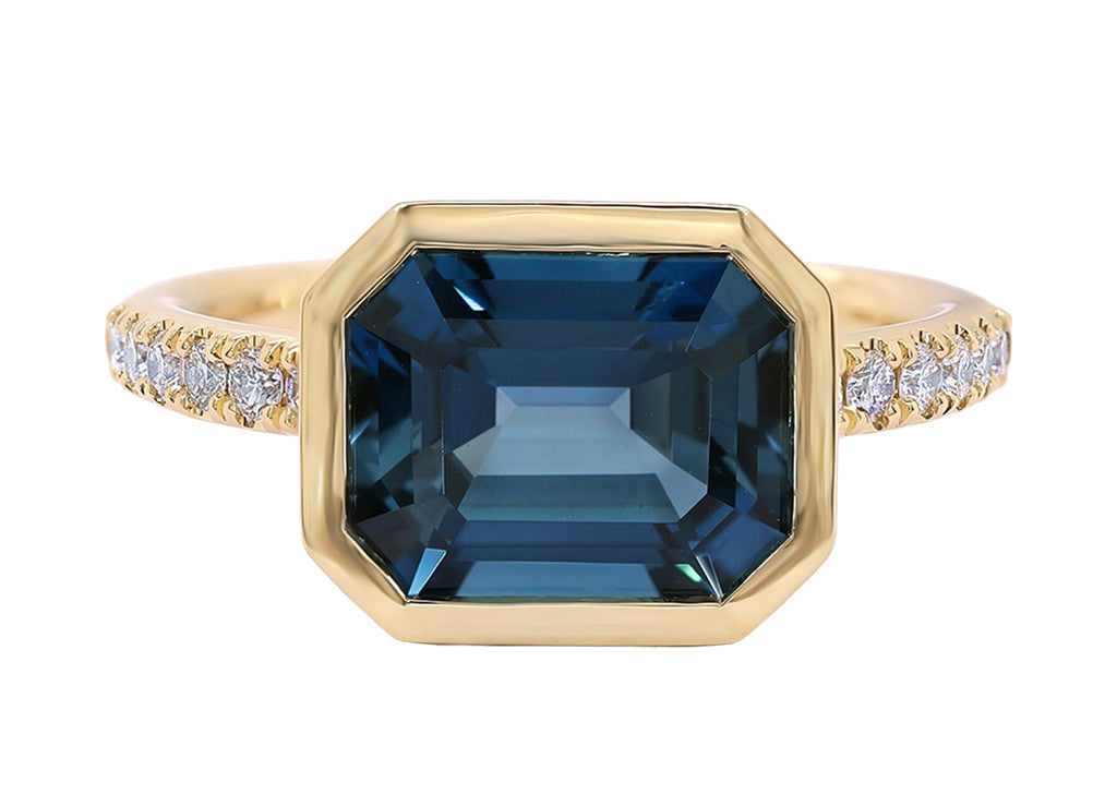 Blue Topaz and Diamond Ring
