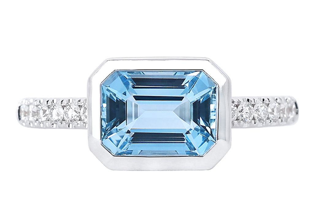 Aquamarine and Diamond Ring