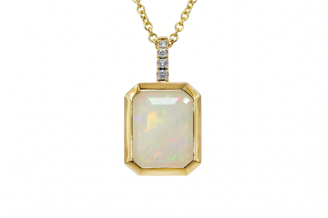 Opal and Diamond Pendant