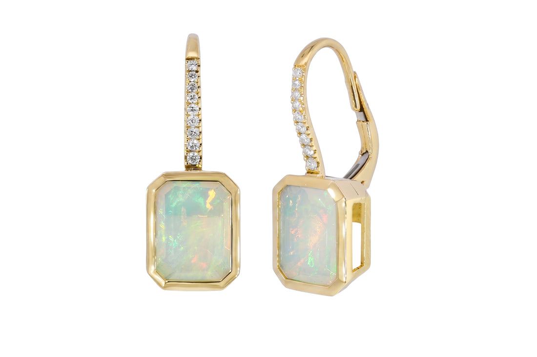 Opal and Diamond Earrings