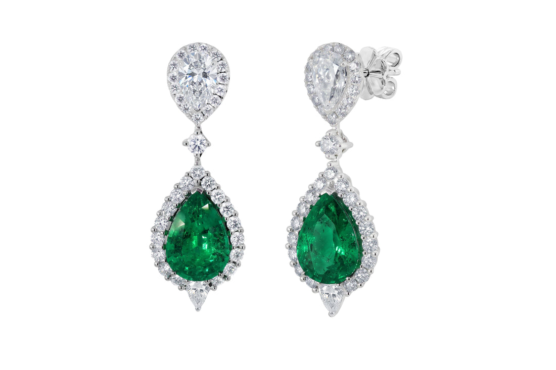 Emerald and Diamond Earrings
