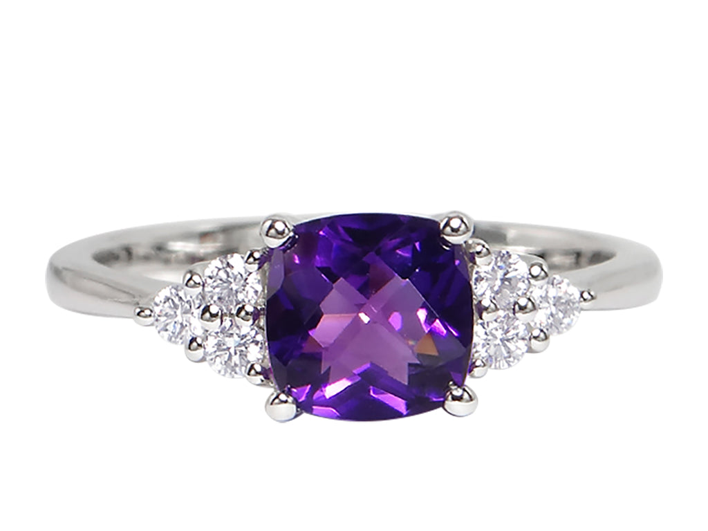 Amethyst and Diamond Ring