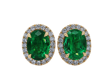 Emerald and Diamond Earrings