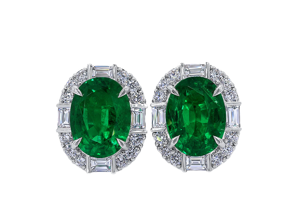 Emerald and Diamond Earrings