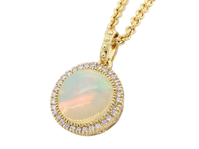 Opal and Diamond Pendant