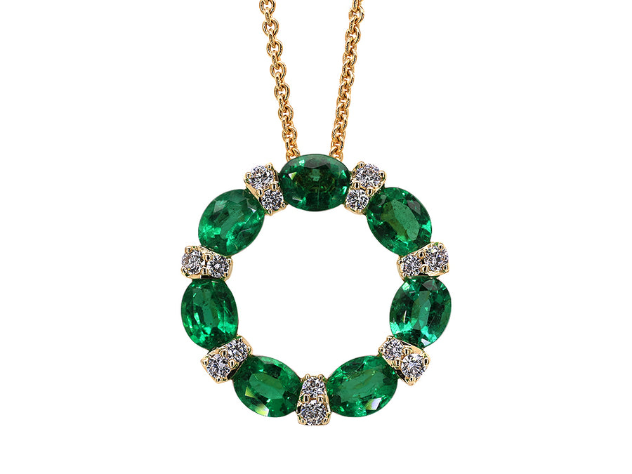 Emerald and Diamond Pendant