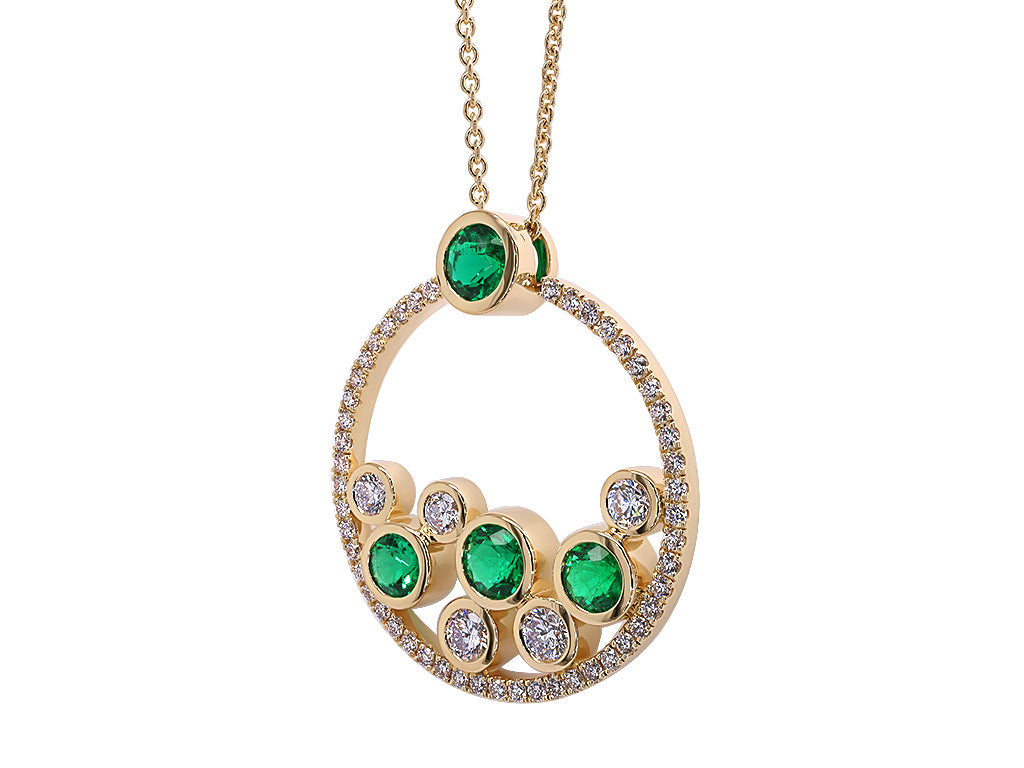 Emerald and Diamond Pendant