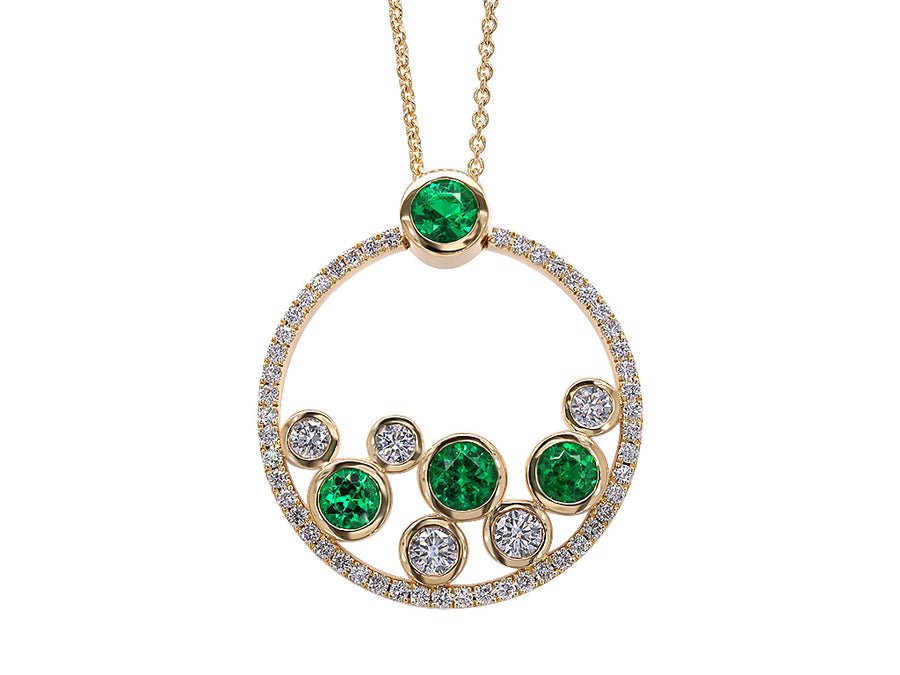 Emerald and Diamond Pendant