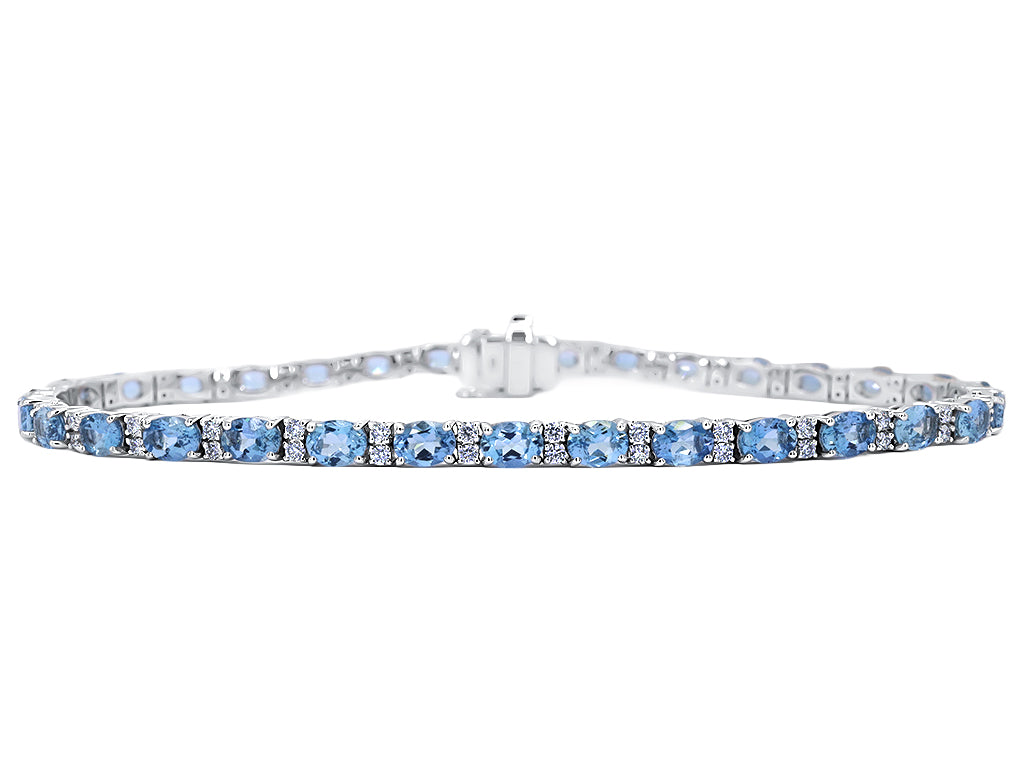Aquamarine and Diamond Bracelet