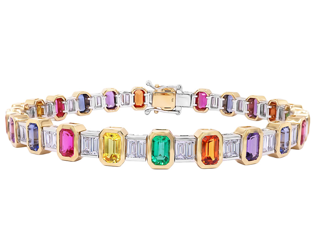 Fancy Sapphire and Diamond Bracelet