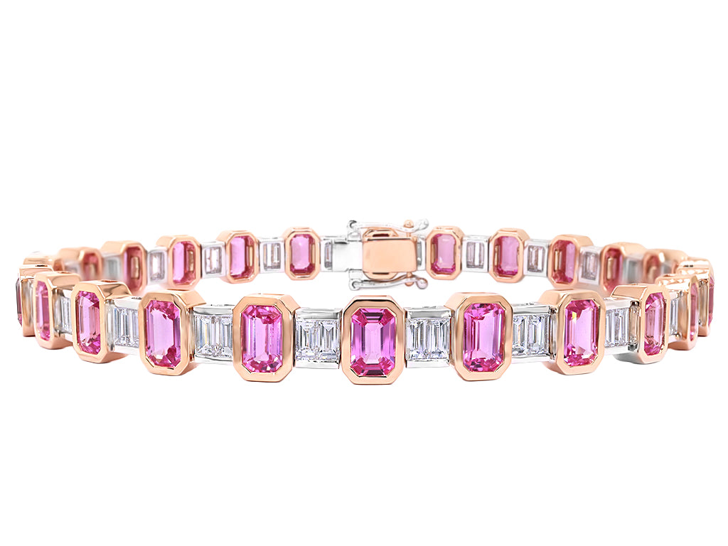 Pink Sapphire and Diamond Bracelet