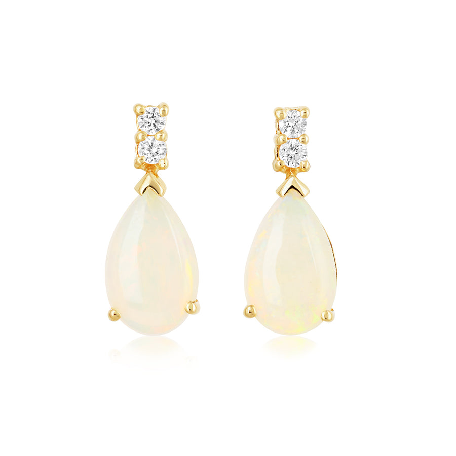 Opal and Diamond Earrings